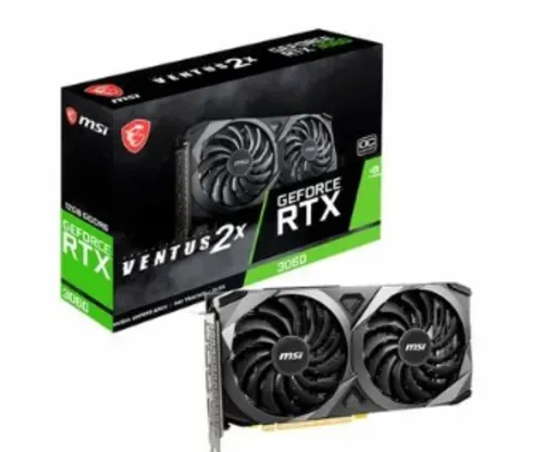 [App/1compra R$1439] Placa De Vdeo Rtx 3060 Ventus 2x Msi Nvidia Geforce,  12gb Gddr6, Dlss, Ray Tracing - Rtx 3060 Ventus 2x 12g Oc